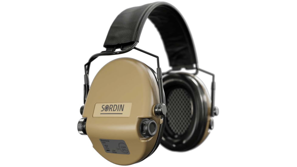 Sordin Supreme MIL AUX Headset, Slim Headband, Beige Cups, 500782