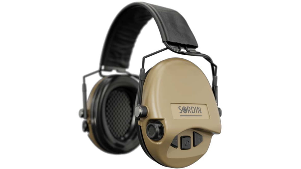Sordin Supreme MIL AUX Headset, Slim Headband, Beige Cups, 500782