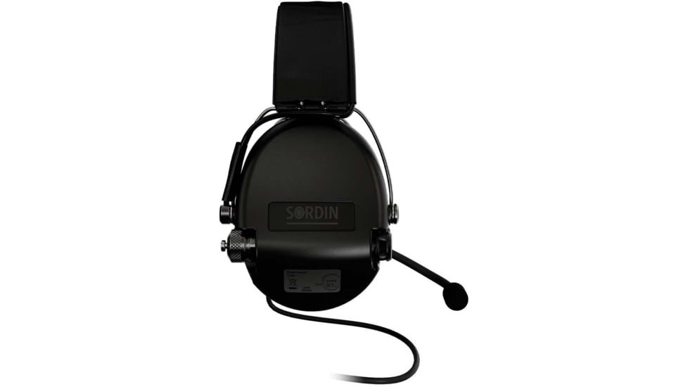 Sordin Supreme MIL CC Headset, Leather Headband, Black Cups, 500777