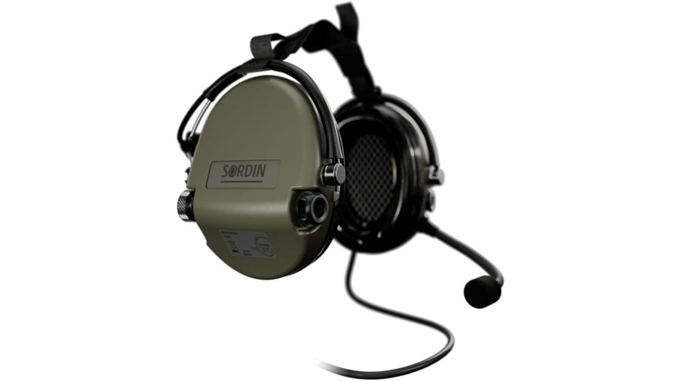 Sordin Supreme MIL CC Headset, Neckband, Green Cups, 510855