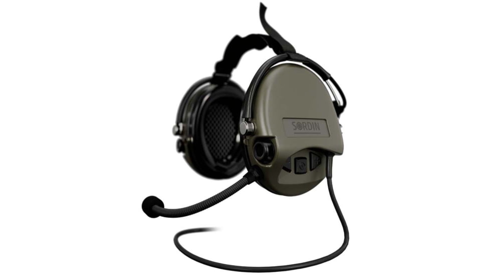 Sordin Supreme MIL CC Headset, Neckband, Green Cups, 510855