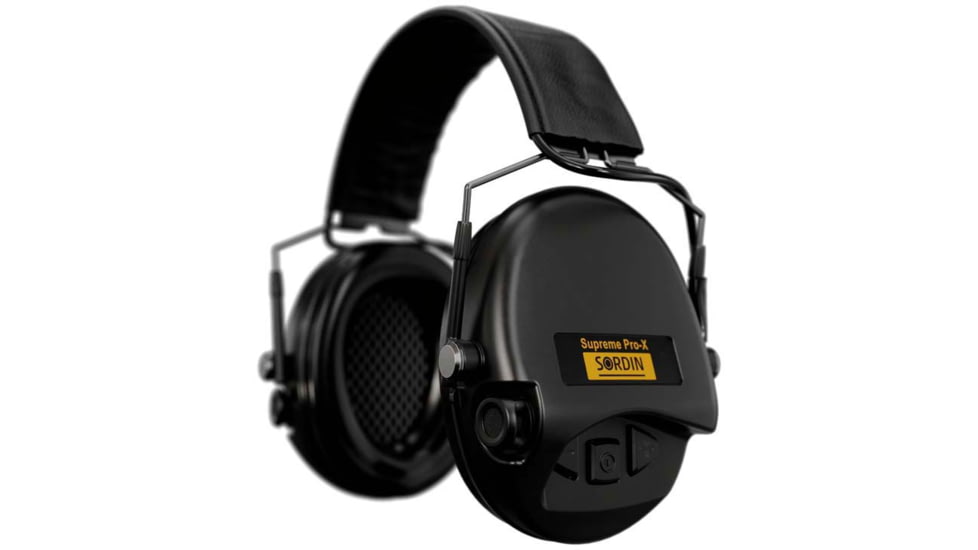 Sordin Supreme PRO-X Slim Headset, Leather Headband, Black Cups, 520474