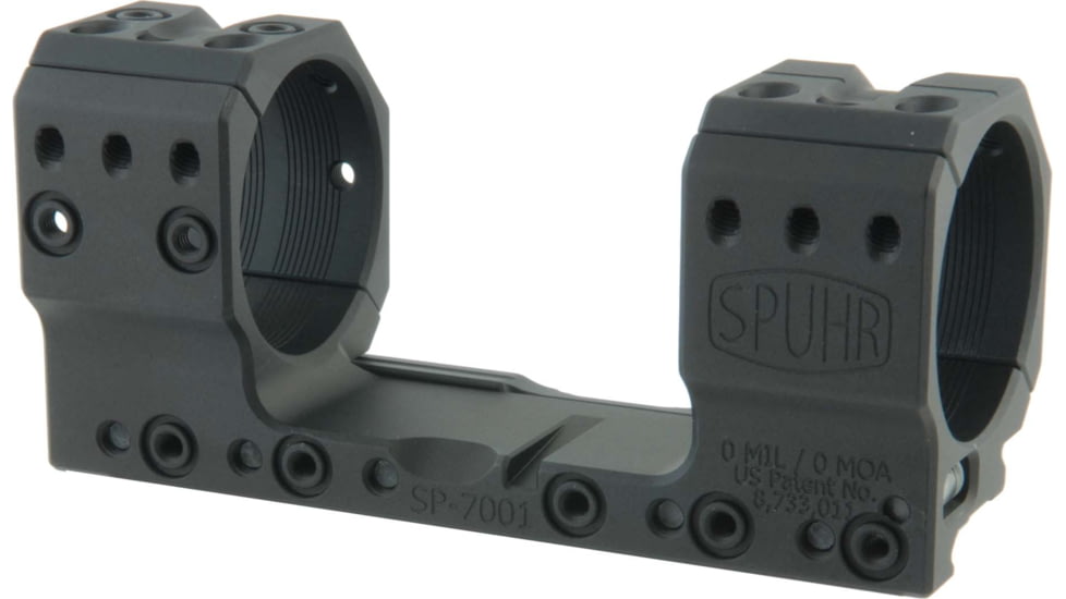 Spuhr Rifle Scope Mount, 40mm Tube 0 MIL/MOA, Black, SP-7001
