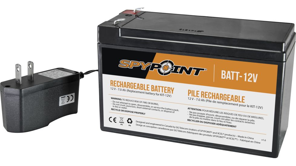 Spypoint Spare Rechargeable 12V Battery, Black BATT-12V