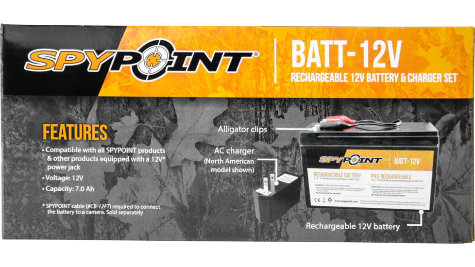 Spypoint Spare Rechargeable 12V Battery, Black BATT-12V