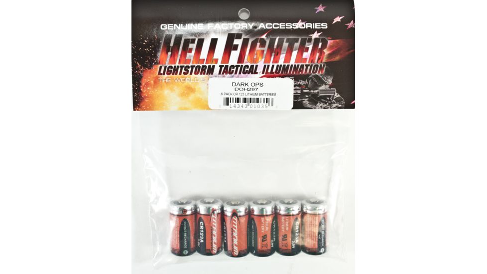 Dark Ops 6 Pack 3 Volt Lithium CR 123 Batteries, CR123 3-Volt DOH297