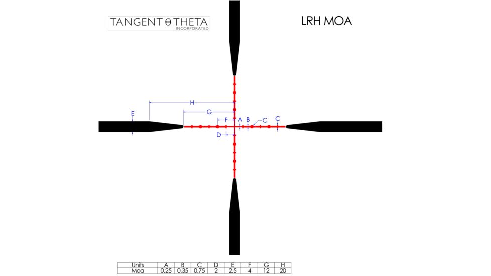 Tangent Theta Inc. TT31 Long Range Hunter Rifle Scope, MOA Reicle, Black, 800102-0405