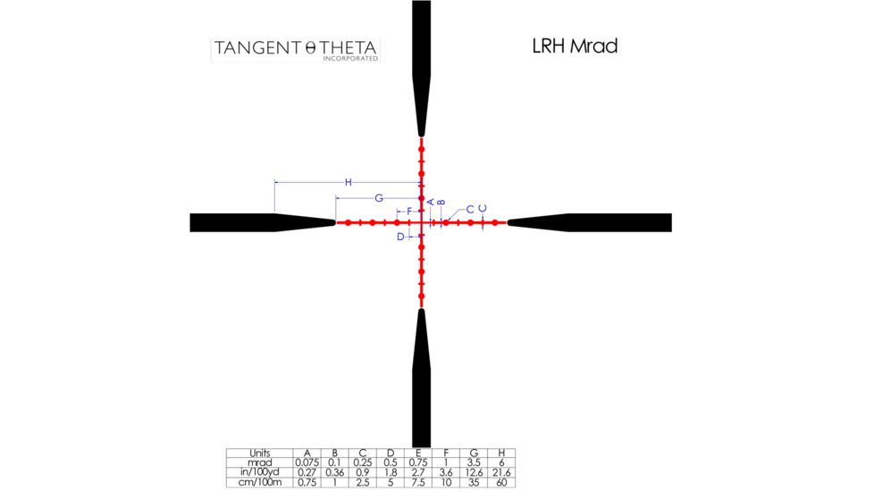 Tangent Theta Inc. TT31 Long Range Hunter Rifle Scope, Mrad Reticle, Black, 800102-0304