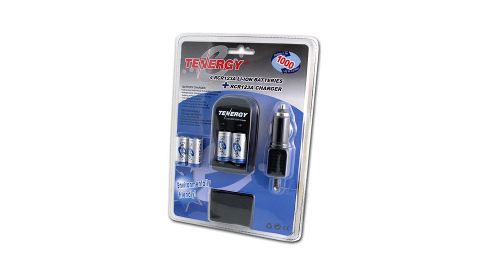 Tenergy RCR 900mAh Batteries w/Charger, Blue and Silver 30202