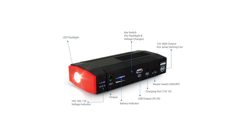 Tenergy SideKick STORM Car Jump Starter Kit, Black 51095