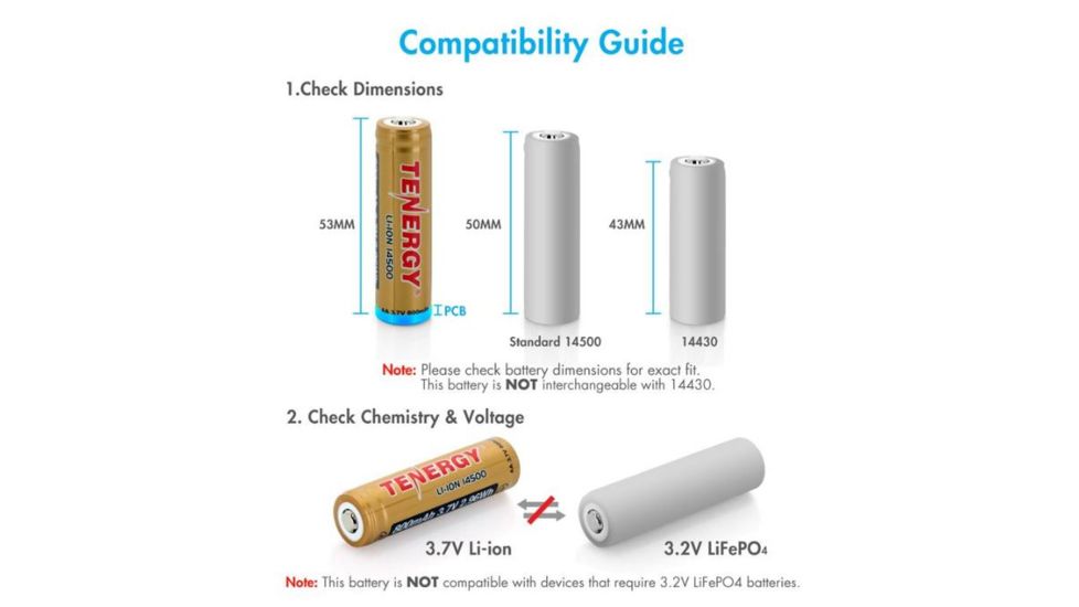 Tenergy T35P 3.6V 3500mAh 12.6wh Li-Ion Rechargeable Battery,Gold,Pack of 2 w/Carrying Case, 31777