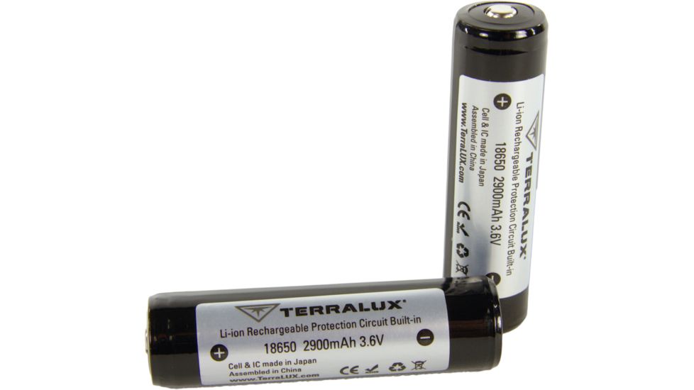 Lightstar 18650 3400mAh Li-Ion Batteries, 2 Pack, Black, TLB-18650