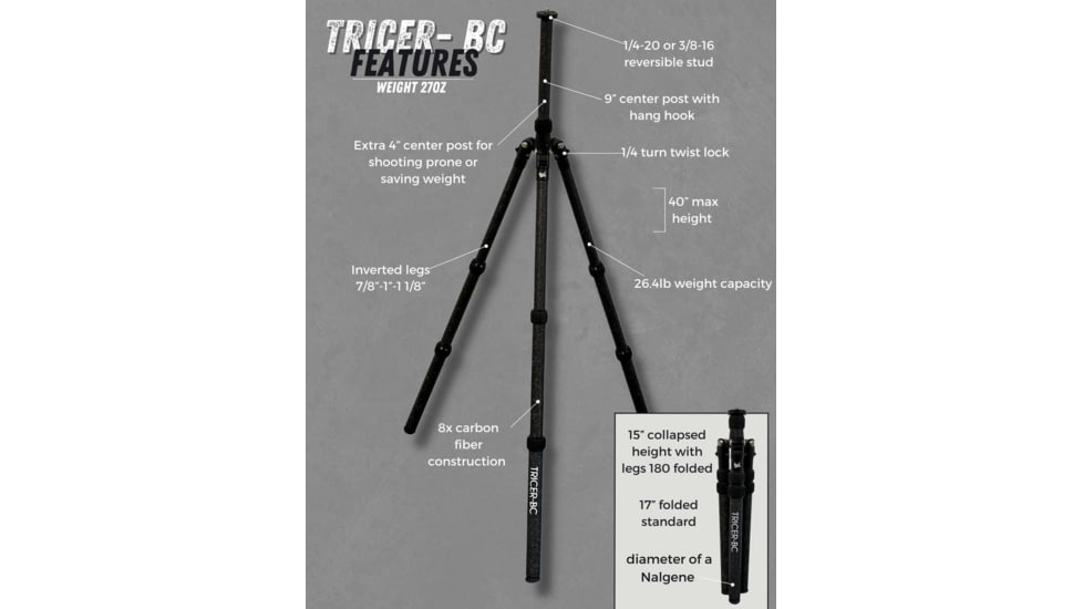 Tricer BC Tripod, Black, BC - Tri - 1