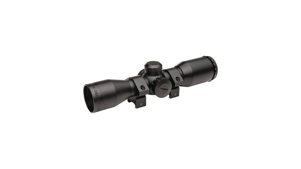 TruGlo Hunt-Tec Compact Rifle Scope 4x32mm Dual-Color Illuminated Duplex Reticle Weaver-Style Rings Included Matte Black