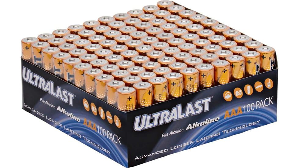 Ultralast Alkaline AAA Batteries, 100 pack, ULA100AAAB