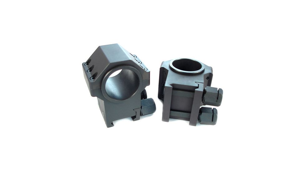 US Tactical Systems Steel Double Width .50 BMG and Large Caliber Scope Rings with 1 in Inserts, Matte Black 660-DCA