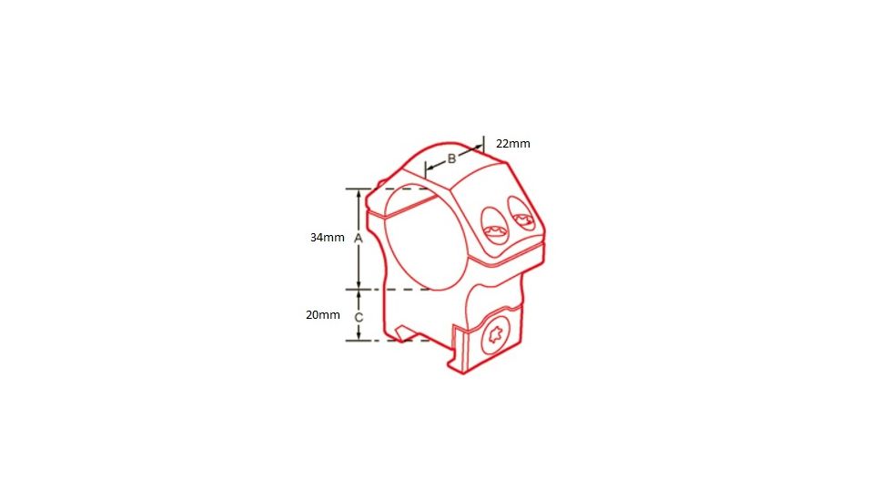 UTG PRO 34mm/2PCs High Profile P.O.I Picatinny Rings, Black, RWU013420