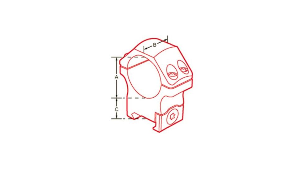 UTG PRO 34mm/2PCs Medium Profile P.O.I Picatinny Rings, Black, RWU013415