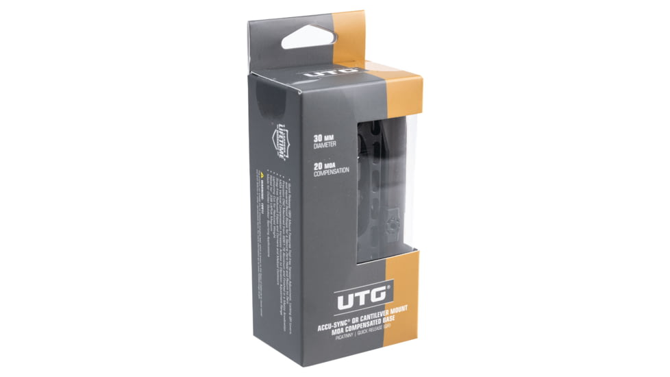 UTG Pro ACCU-SYNC QR Cantilever Mount, 20 MOA, 70 mm Offset, 30 mm Tube, Picatinny, Black, AIR320MOA