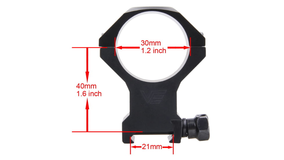Vector Optics 34mm X-Accu High Profile Picatinny Rings, Black, SCTM-54