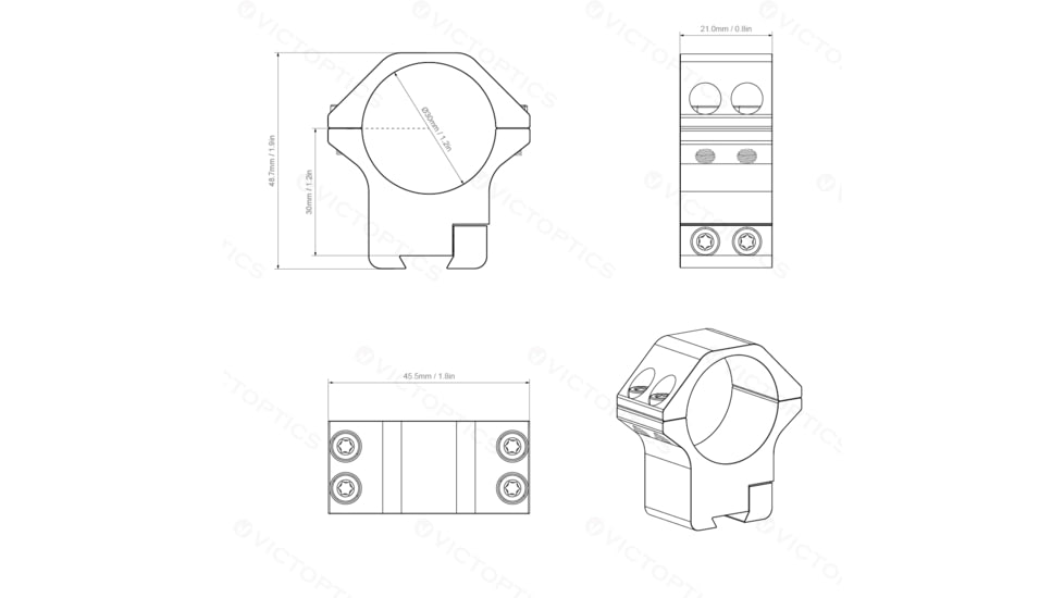 Vector Optics 30mm Dovetail Rings-Medium