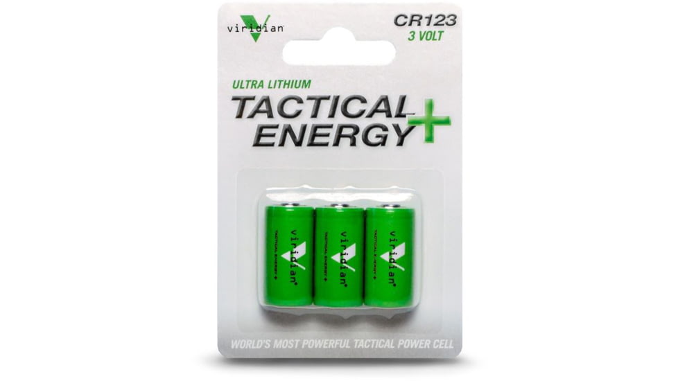 Viridian Weapon Technologies Tactical Energy+, CR123A Lithium Battery, 3-Pack, 350-0006