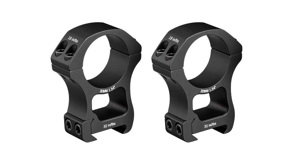 Vortex Pro Series 30mm Rifle Scope Rings, Weaver/Picatinny, Extra High Height, 1.54 inch, Black, PR30-XH