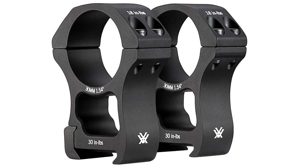 Vortex Pro Series 30mm Rifle Scope Rings, Weaver/Picatinny, Extra High Height, 1.54 inch, Black, PR30-XH