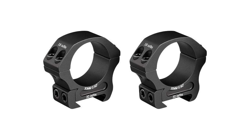 Vortex Pro Series 30mm Rifle Scope Rings, Weaver/Picatinny, Low Height, 0.9 inch, Black, PR30-L