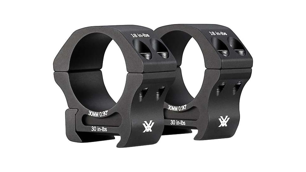 Vortex Pro Series 30mm Rifle Scope Rings, Weaver/Picatinny, Low Height, 0.9 inch, Black, PR30-L