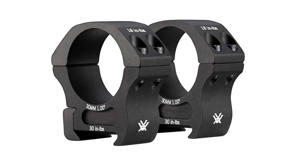 Vortex Pro Series 30mm Rifle Scope Rings, Weaver/Picatinny, Medium Height, 1 inch, Black, PR30-M