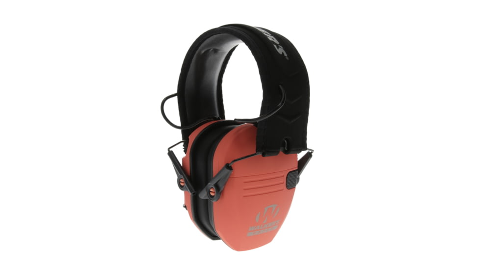Walkers Razor Series Slim Shooter Folding Electronic Ear Muffs, 23 dB NRR, Coral, GWP-RSEM-COR