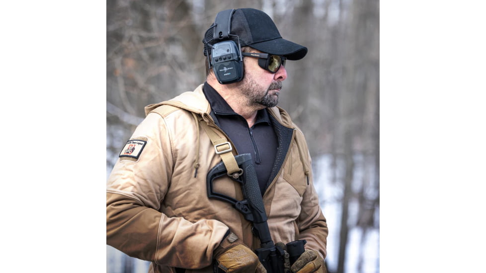 War Bird Intrepid BT-Bluetooth Rechargeable 23dB Earmuffs with Gel Ear Seals, Black, EAINBT