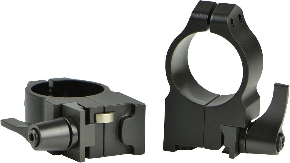 Warne Maxima Steel Rings, 1in, Ruger #1, MINI 14-30 Grooved Receiver, QD, High - Matte 2RLM