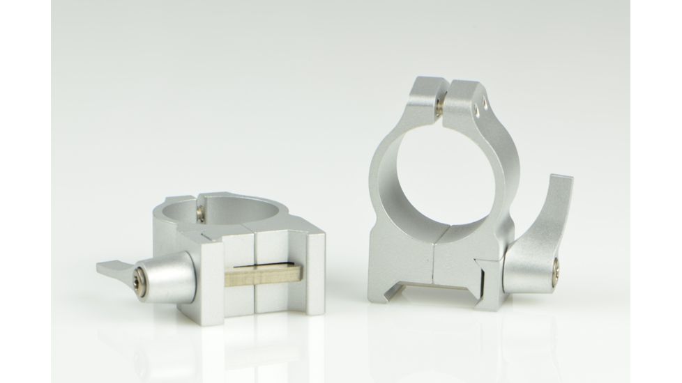 Warne Maxima Steel Rings, 1in, Weaver/Picatinny, QD, Medium - Silver 201LS