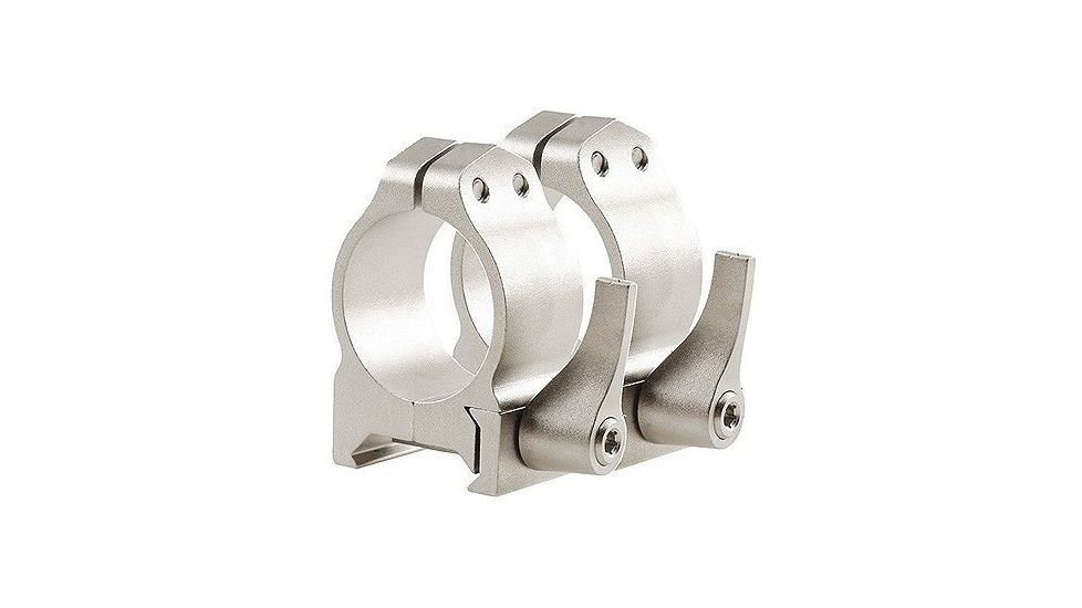 Warne Maxima Steel Rings, 1in, Weaver/Picatinny, QD, Medium - Silver 201LS
