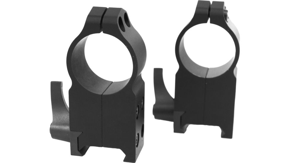 Warne 1in Quick Detach AR15 Flat Top Rifle Scope Rings, Ultra High Profile, Matte Black A204LM