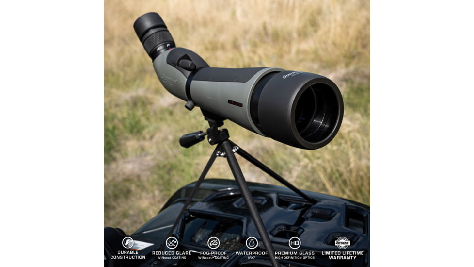 Winchester Supreme Optics W20-60x65mm Spotting Scope, Black/Gray, WQ-SS-SPRM12-20-60x65