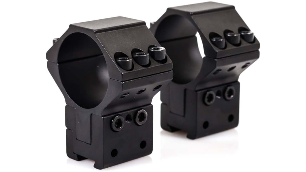 Wulf Optics WULF 40 MOA Adjustable 2 Piece Rifle Scope Rings, 6 Screw, 09-11mm, Black, 30mm, WU8021