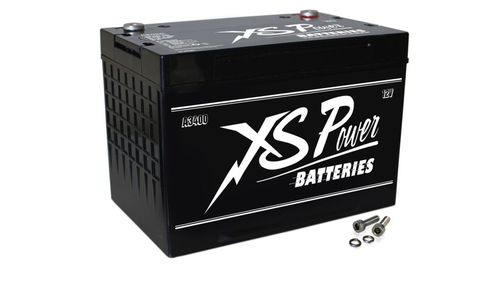 XS Power A3400 AGM Deep Cycle 12 Volt Battery - 3300A, 1000CA, 65Ah, Black A3400