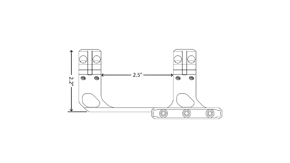 XTS 30mm - 1 in Multi-Sized Uni-Mount Scope Rings, Black, XTS-1IN-30MM