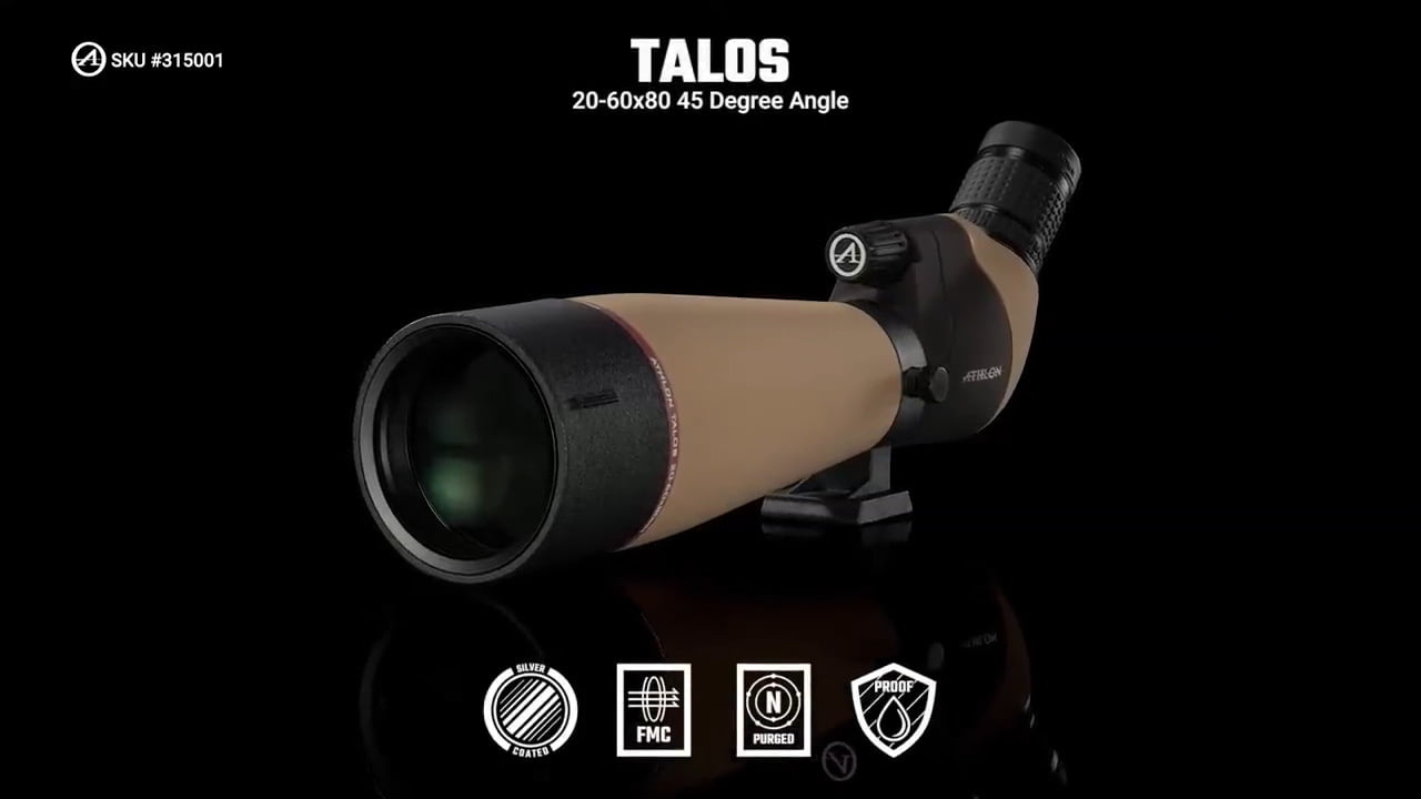 opplanet athlon optics 315001 talos tan 20 60x80 45 degree features video